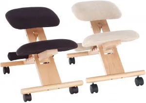TEMPO KONDELA Ergonomická kľakačka GROCO krémová/ buk