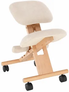 TEMPO KONDELA Ergonomická kľakačka GROCO krémová/ buk