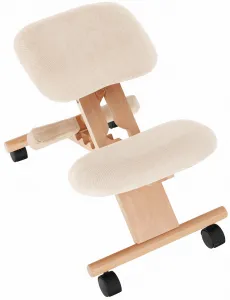 TEMPO KONDELA Ergonomická kľakačka GROCO krémová/ buk
