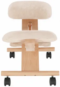 TEMPO KONDELA Ergonomická kľakačka GROCO krémová/ buk
