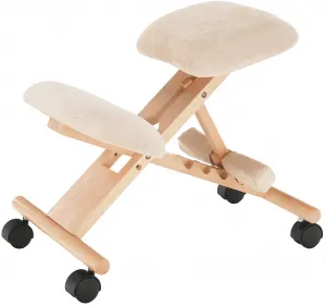 TEMPO KONDELA Ergonomická kľakačka GROCO krémová/ buk