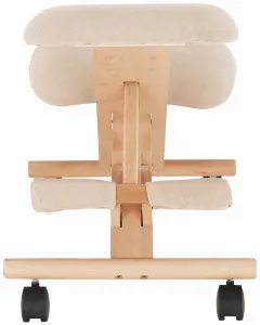 TEMPO KONDELA Ergonomická kľakačka GROCO krémová/ buk