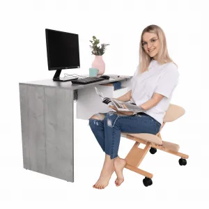 TEMPO KONDELA Ergonomická kľakačka GROCO krémová/ buk