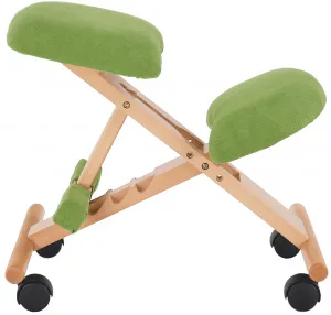 TEMPO KONDELA Ergonomická kľakačka GROCO zelená/ buk