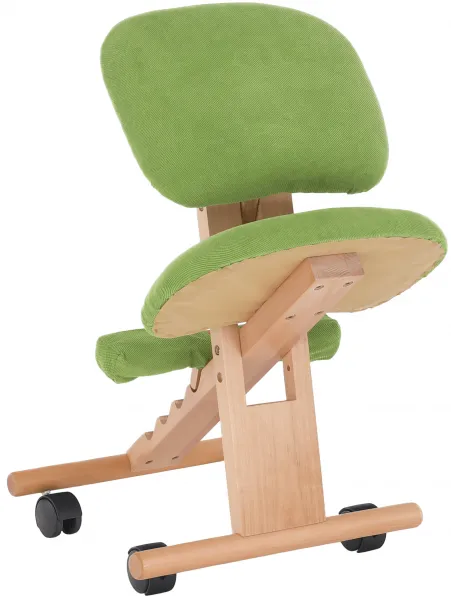 TEMPO KONDELA Ergonomická kľakačka GROCO zelená/ buk