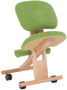 TEMPO KONDELA Ergonomická kľakačka GROCO zelená/ buk