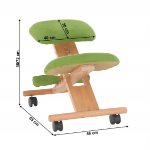 TEMPO KONDELA Ergonomická kľakačka GROCO zelená/ buk