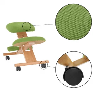 TEMPO KONDELA Ergonomická kľakačka GROCO zelená/ buk
