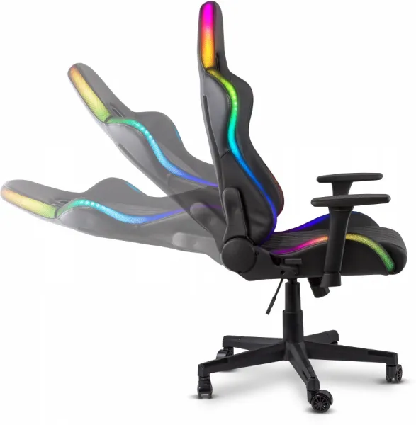 Herné kreslo YENKEE YGC 300RGB STARDUST, čierne, ľad podsvietením