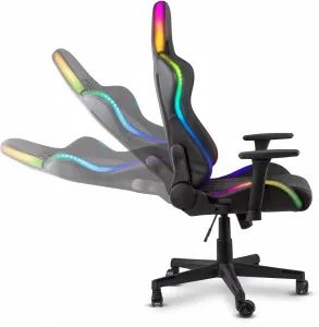 Herné kreslo YENKEE YGC 300RGB STARDUST, čierne, ľad podsvietením
