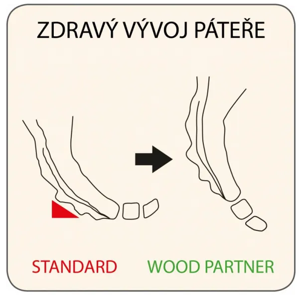 WOOD PARTNER Rastúca stolička SANDY natur/ biela