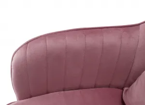 TEMPO KONDELA Kancelárske kreslo, KLIAN, ružová Velvet látka/chróm