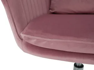 TEMPO KONDELA Kancelárske kreslo, KLIAN, ružová Velvet látka/chróm