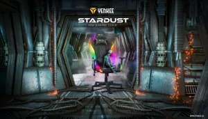 Herné kreslo YENKEE YGC 300RGB STARDUST, čierne, ľad podsvietením