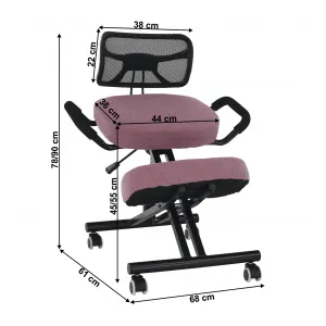 TEMPO KONDELA Ergonomická kľakačka RUFUS ružová/čierná
