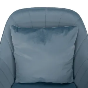 TEMPO KONDELA Kancelárske kreslo, KLIAN, modrá Velvet látka/chróm