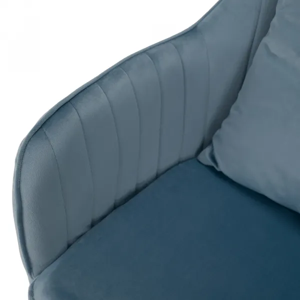 TEMPO KONDELA Kancelárske kreslo, KLIAN, modrá Velvet látka/chróm