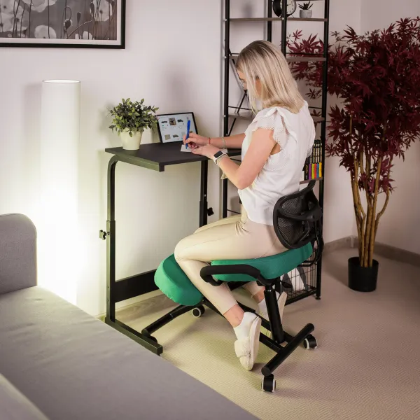 TEMPO KONDELA Ergonomická kľakačka RUFUS zelená/čierná