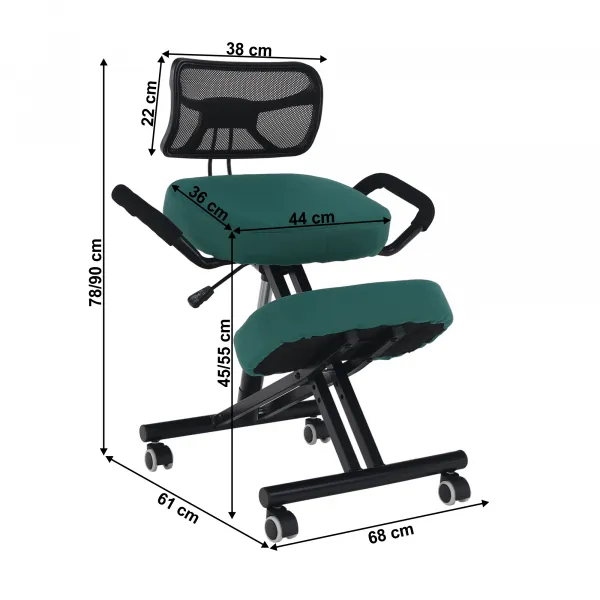 TEMPO KONDELA Ergonomická kľakačka RUFUS zelená/čierná