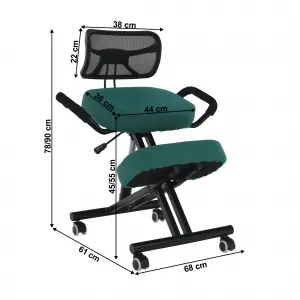 TEMPO KONDELA Ergonomická kľakačka RUFUS zelená/čierná