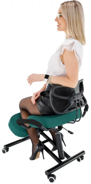TEMPO KONDELA Ergonomická kľakačka RUFUS zelená/čierná