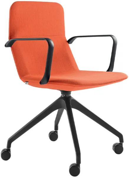 LD SEATING Konferenčné kreslo FLEXI LIGHT, CHL,BR,F95-BL, podnož čierna