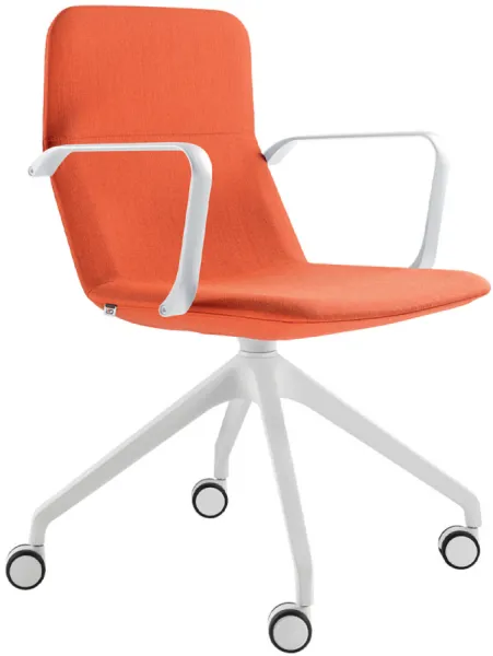 LD SEATING Konferenčné kreslo FLEXI LIGHT, CHL,BR,F95-WH, podnož biela