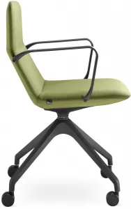 LD SEATING Konferenčné kreslo FLEXI LIGHT, CHL,BR,F95-BL, podnož čierna