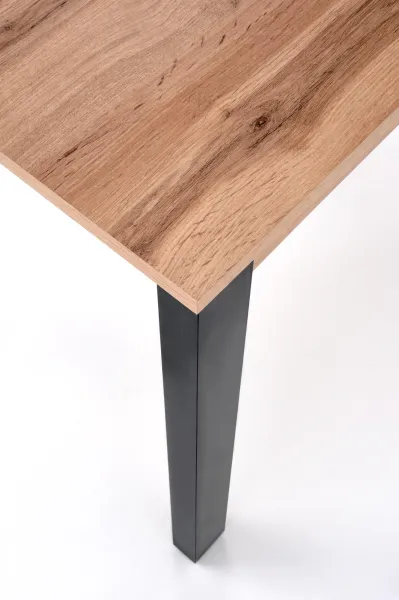 HALMAR Jedálenský stôl GINO dub wotan, nohy čierne 100–135×60 cm
