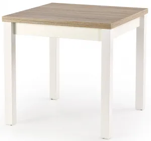 HALMAR Jedálenský rozkladací stôl GRACJAN dub sonoma / bílý 80-160x80 cm