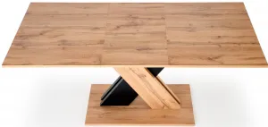 HALMAR Jedálenský rozkladací stôl XARELTO dub wotan / černý 130-175x85 cm