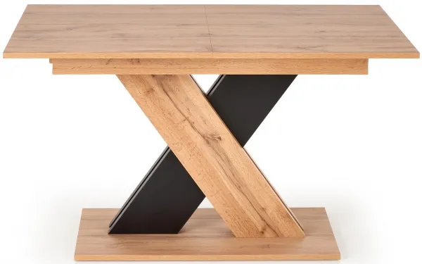 HALMAR Jedálenský rozkladací stôl XARELTO dub wotan / černý 130-175x85 cm