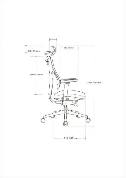 MERCURY Ergonomická kancelárska stolička OAMA PLUS, čierna, pre vysoké postavy