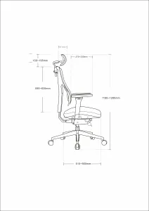 MERCURY Ergonomická kancelárska stolička OAMA PLUS, čierna, pre vysoké postavy