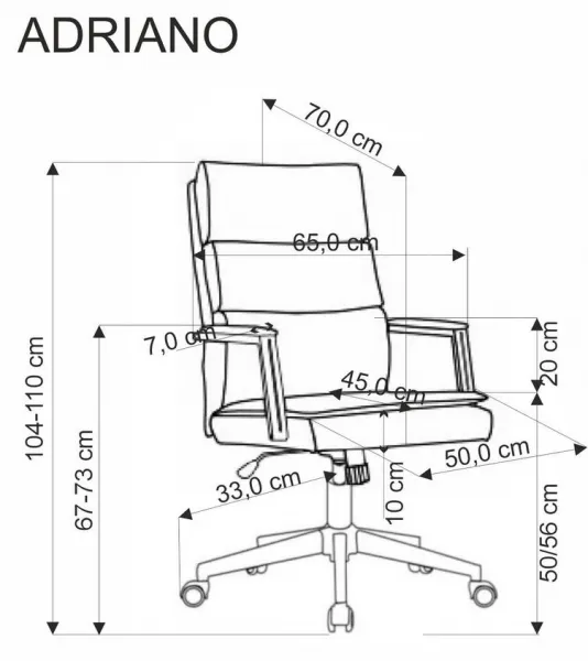 HALMAR Kancelárske kreslo ADRIANO sivé, látka