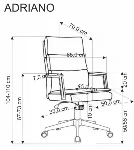 HALMAR Kancelárske kreslo ADRIANO sivé, látka