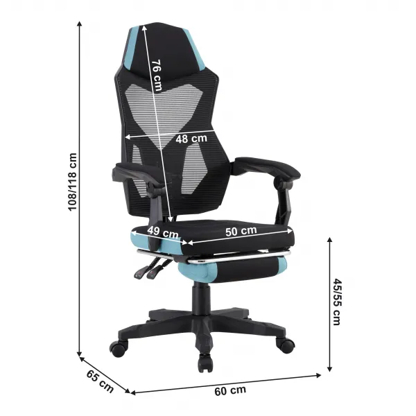 TEMPO KONDELA Kancelárske kreslo JORIK NEW čierné/ neomint