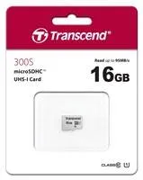 Karta TRANSCEND MicroSDHC 16GB 300S, UHS-I U1, bez adaptéra