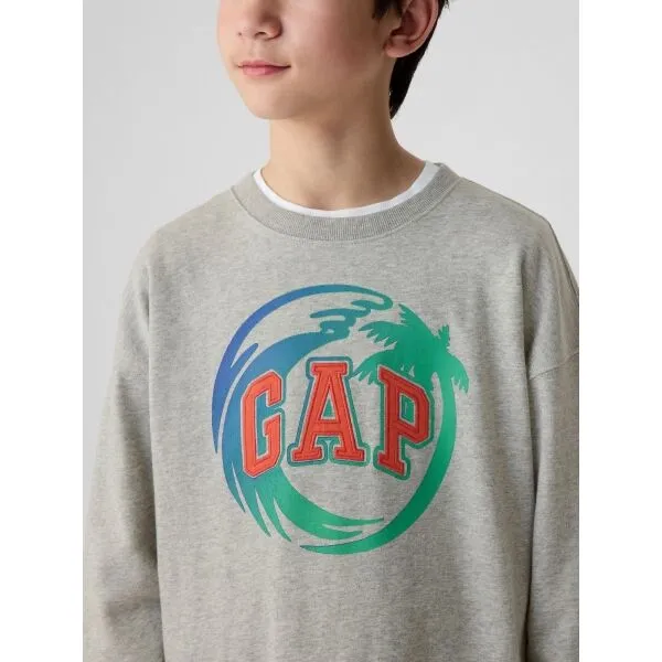 GAP FRAN LOGO Detská mikina, sivá, veľkosť