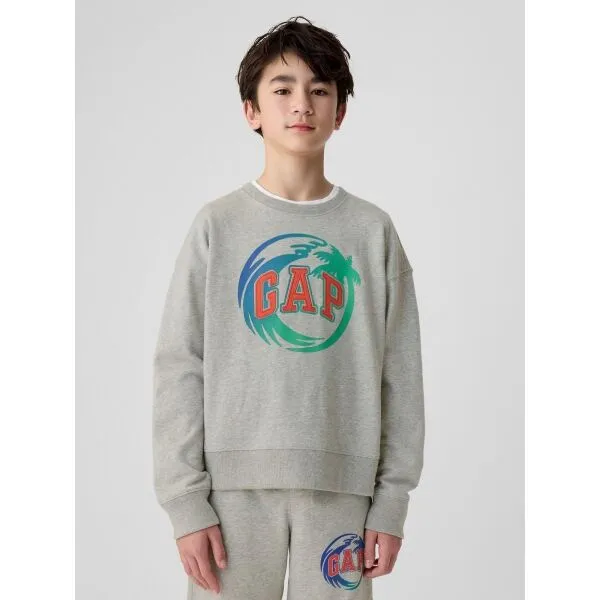 GAP FRAN LOGO Detská mikina, sivá, veľkosť