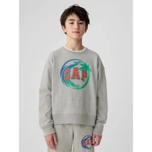 GAP FRAN LOGO Detská mikina, sivá, veľkosť