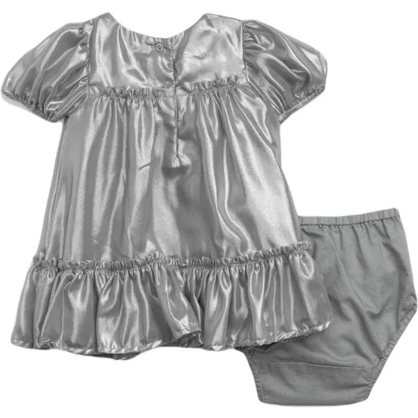 GAP SATIN Dievčenské šaty, strieborná, veľkosť