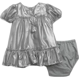 GAP SATIN Dievčenské šaty, strieborná, veľkosť
