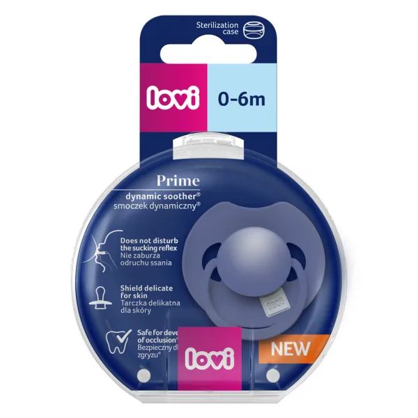 LOVI Cumlík silikónový dynamický Prime 0-6m 1ks Blue