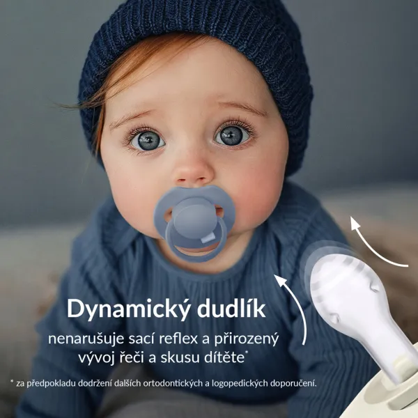 LOVI Cumlík silikónový dynamický Prime 6-18m 2ks Baby Blue/Blue
