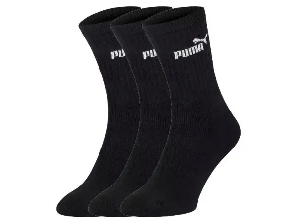 Puma ELEMENTS UNISEX CREW SOCK 3P Sada ponožiek, čierna, veľkosť 43-46
