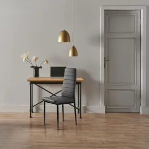 3kraft Sada 4 ks jídelních židlí Wolia ekokůže šedá/černá
