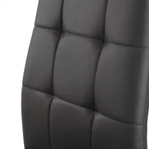 Sada 4 stoličiek do obývačky alebo jedálne, jednoduché prešívané stoličky, chrómové nohy, sivá ekokoža