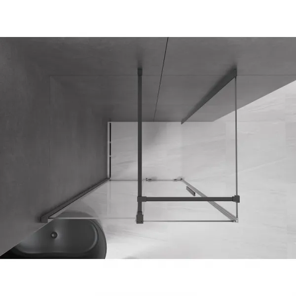 MEXEN/S - Velár sprchovací kút, posuvné dvere 100 x 80, transparent, grafit metal 871-100-080-01-95