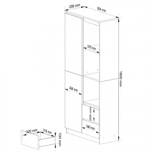 Ak furniture Skriňa Rexa 80 cm biela